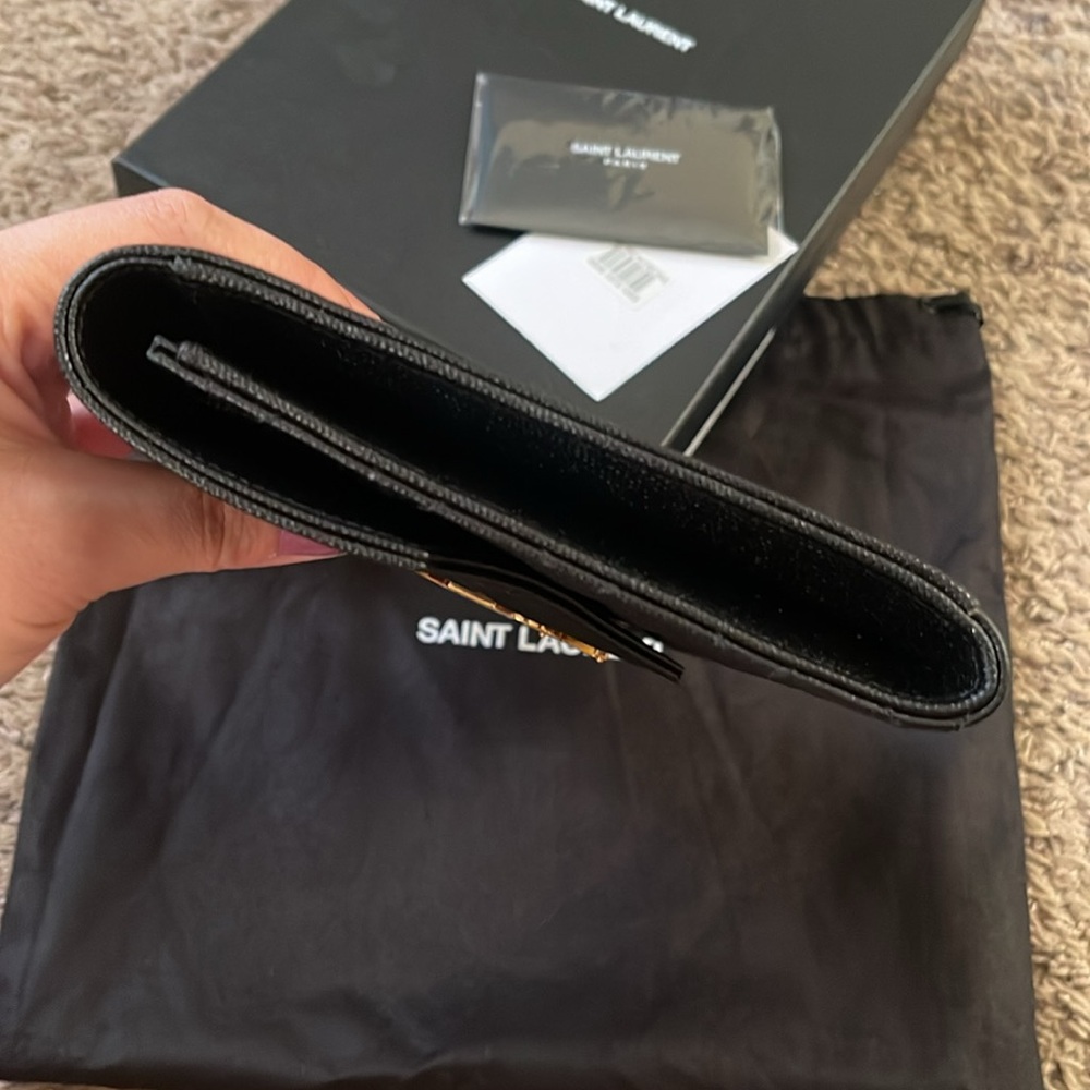 Saint Laurent Envelope Flap Pouch in Mix Matelassé Shiny Grained Leather - Picture 9 of 14
